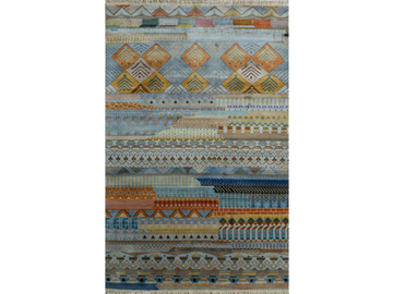 UPAWAN LUV-508 Aquatic/Red Orange - Rectangular handmade silk rug by Jaipur Rugs - view 2